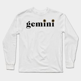 Gemini Sunflower Zodiac Long Sleeve T-Shirt